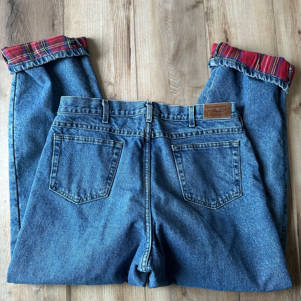 LL bean flannel‎ lined jeans 36x32
